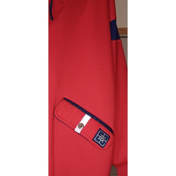 Womens Jacket XLarge Red/ Blue Striped Nautical Reversible 90s Vintage - Picture 3 of 5